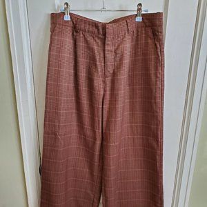 ModCloth The Savannah Brown Plaid Wide Leg Pants.